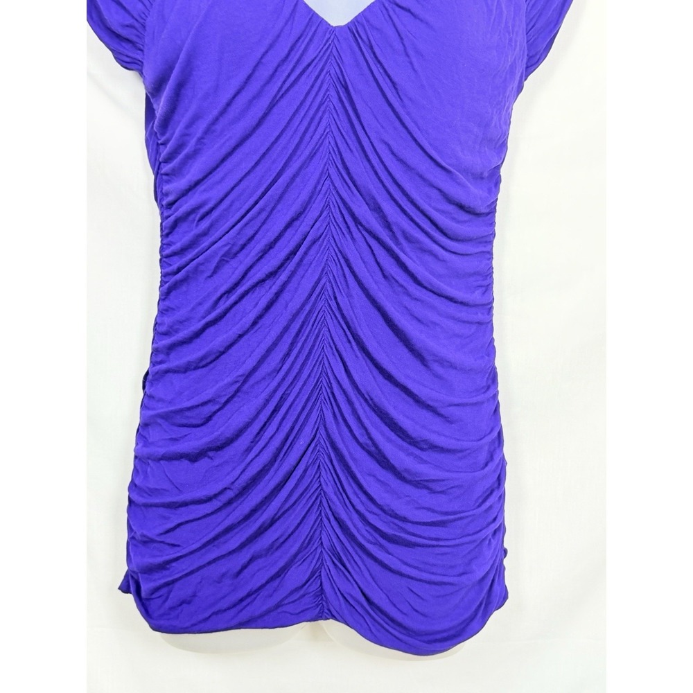 Express Purple Ruched Longline Blouse Top Womens Small Y2K Going Out - Picture 3 of 10